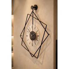 MetaQuartz Aksesuar Italyano Ferrero Luxry Temperli Cam Metal Duvar Saati, Modern Dekoratif Metal Duvar Saati