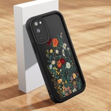 HONTINGA Samsung Galaxy S20 Fe ile Uyumlu Kılıfı Düşüme Önleyici Basitlik Anti Düşme Kamera Korumali Şirin Kedi Çiçek Siyah Desen Yumuşak Silikon Telefon Kılıfı Kadın ve Erkek Için Uygundur K2-0409