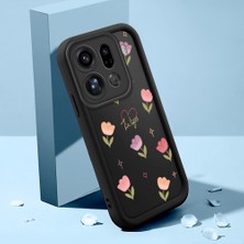 HONTINGA Oppo Find X9 Pro 5g ile Uyumlu Kılıfı Düşüme Önleyici Basitlik Anti Düşme Kamera Korumali Şirin Kedi Çiçek Siyah Desen Yumuşak Silikon Telefon Kılıfı Kadın ve Erkek Için Uygundur K2-0409