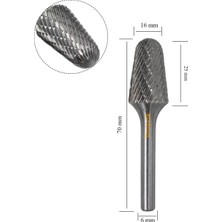 Tutex Sl-5m 16 mm Konik Oval Karbür (Sert Metal) Freze Ucu