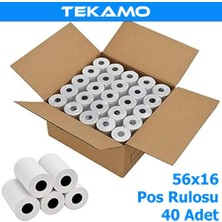 Tekamo 56X16 Termal Yazar Kasa Pos Rulosu ( 40 Adet ) 4 Paket
