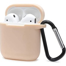 Eco Port Apple Airpods 2 (2.nesil) Sert Silikon Kılıf - Bej