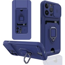 Eco Port Apple Iphone 14 Pro Max Kılıf Zuma Kartvizitli Yüzüklü Silikon - Lacivert