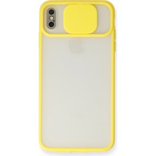 Eco Port Apple Iphone Xs Max Kılıf Palm Buzlu Kamera Sürgülü Silikon - Sarı