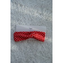 Kırmızı Puantiye Desen Burgu Model Kadın Bandana