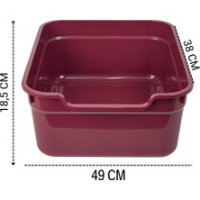 Sennedilersen Kuba Kolay Girişli ve Ergonomik Açık Kedi Tuvaleti 49 x 38 x 18 cm Bordo Renkli Kolay Temizlik