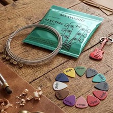 Maxword Gt-Electric Kaliteli Elektro Gitar Teli 1 Takım Set + Pena