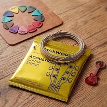 Maxword Gt-Acoustic Kaliteli Akustik Gitar Teli 1 Takım Set + Pena