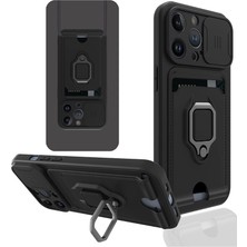 Eco Port Apple Iphone 14 Pro Max Kılıf Zuma Kartvizitli Yüzüklü Silikon - Siyah