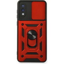 Eco Port Samsung Galaxy A02 Kılıf Pars Lens Yüzüklü Silikon - Kırmızı