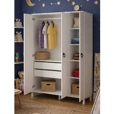 Umg Mobilya 3 Kapılı, 2 Çekmeceli Gardırop, Elbise Dolabı, Çocuk Odası Dolabı