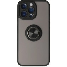 Eco Port Apple Iphone 14 Pro Kılıf Montreal Yüzüklü Silikon Kapak - Siyah