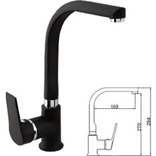 Acar Musluk Stilla Black Kuğu Evye Bataryası