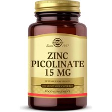 Solgar Zinc Picolinate 15 Mg 100 Bitkisel Kapsül Vegan