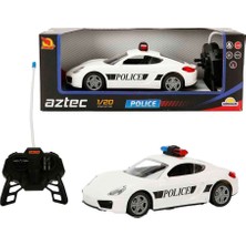 Rastar 1:20 Suncon Aztek Işıklı Uzaktan Kumandalı Polis Arabası Beyaz-2 S00020357