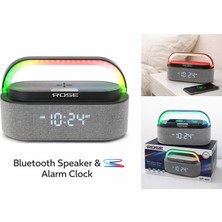 Everton Rose SP-610 Rgb Işıklı Bluetooth Hoparlör & Dijital Alarm Saat – Kablosuz Şarjlı, Fm Radyolu