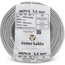 Öznur 2,5 Mm2 Nya Kablo Tek Damar Gri 100MT