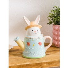 PremiumPort Renkli Tavşan Figürlü Cam Demlik, 690 Ml, Şık ve Kullanışlı Tasarım