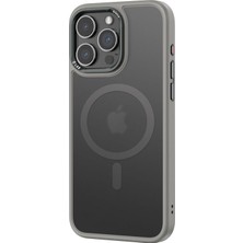 Rock Iphone 15 Pro Shield Serisi Magsafe Antishock Kılıf Titanyum Gri