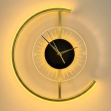 Upway 3 Renk LED Aydınlatmalı 35 cm Modern Dekoratif Duvar Saati – Sessiz Çalışma