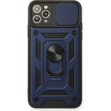 Eco Port Apple Iphone 11 Pro Max Kılıf Pars Lens Yüzüklü Silikon - Lacivert