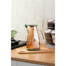 Porsima 3853 Renkli Borosilikat Cam Zeytinyağ Şişesi - Yağlık ve Sirkelik Yeşil 1lt