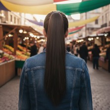 Ne Lazım Bana Tokalı Düz At Kuyruğu / Açık Kahve