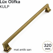 Badem10 Lüx Olifka 320 mm Mat Antik Sarı Çekmece Kulp Modern Metal Dolap Kulbu Dekoratif Uzun Kullanım