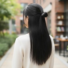 Ne Lazım Bana Fiber Sen Düz Yarım Ay + 2 Yan Çıt Çıt / Siyah