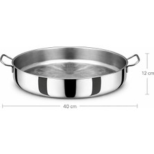 Net Çelik Helvane Süzgeç Tava 40X12 cm 15 Litre