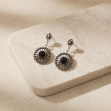 Blackcraft Oltu Taşı Eklips Küpe