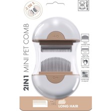 M-Pets 2si1 Arada Köpek Furminatör Masaj Tarağı Long Kahverengi