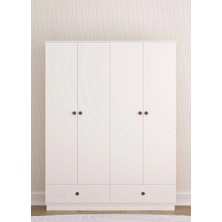 Rabi Mobilya Elif Modern 4 Kapak 2 Çekmeceli Gardırop