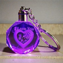 Famemus Accessory Sevgililer Gününe Özel Kalpli I Love You Yazan Rgb Işıklı Anahtarlık