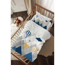 Talia Home Mavi Kuş Vadisi Dağ Desenli Bebek Beşik Uyku Seti