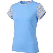 Look Me Mavi Papatya Desenli Kısa Kollu Deniz ve Havuz T-Shirt