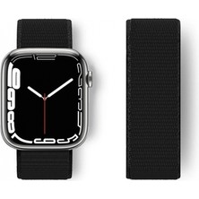 Pileli Store Pilelistore   Apple Watch 38MM Hasırlı Cırtcırtlı Kordon - Siyah