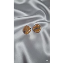 Lu Atelier Tweedé Vintage Dokulu Toprak Tonlu Polimer Kil Küpe – El Yapımı Kış Koleksiyonu