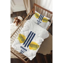 Talia Home Sarı Lacivert Desenli Bebek Beşik Uyku Seti TLABG-165