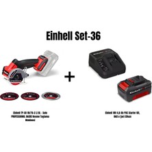 Einhell Set-36 (Einhell Tp-Co 18/76-C Li Bl - Solo Professıonal Akülü Kesme Taşlama Makinesi+Einhell 18V 4,0 Ah Pxc Starter Kit, Akü & Şarj Cihazı)