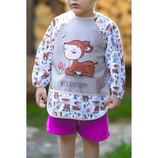 diamondstar Unisex Ceylan Baskılı 3-24 Aylık Mama Önlüğü Cepli Beslenme Önlüğü