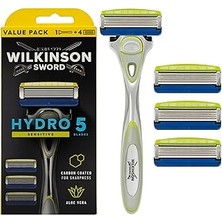 Starseven Wilkinson Sword - Hydro 5 Erkek Tıraş Makinesi | Aloe Vera Tahrişi Azaltmak Için | Hassas Nemlendir