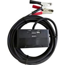 Geseus Aküden Bağlantılı Uzatma Kablosu Çakmaklık Çoklayıcı LCD Ekranlı Usb, Type-C Çıkışlı 12 Volt 10 Amper 120 Wat 2 X1,5mm Ttr Bakır 10 MT-SIYAH-YT-OT733-MŞ