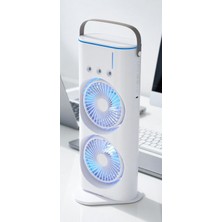 Nivego Çift Fanlı 1800 Mah Bataryalı 6000 Rpm 3 Kademeli Masaüstü Taşınabilir Sprey Fan Vantilatör Pervane