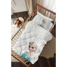 Talia Home Karlar Ülkesi Mavi Elsa Desenli Bebek Beşik Uyku Seti TLABG-307