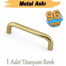 Badem10 Özen Metal (96 mm - 9.6 Cm) Titanyum Renk Mobilya Mutfak Çekmece Dolap Kapak Kulbu Kulpu Kulpları