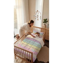 Talia Home Renkli Şeritli Desenli Bebek Beşik Uyku Seti TLABG-292
