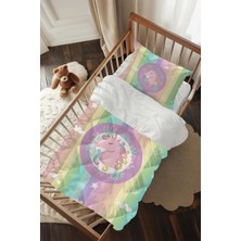 Talia Home Çok Renkli Unicorn Desenli Bebek Beşik Uyku Seti TLABG-121