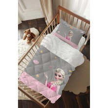 Talia Home Gri Elsa Desenli Bebek Beşik Uyku Seti TLABG-201