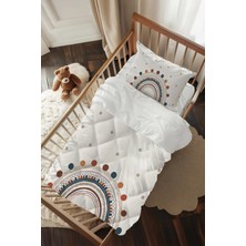 Talia Home Bej Gökkuşağı Desenli Bebek Beşik Uyku Seti TLABG-032